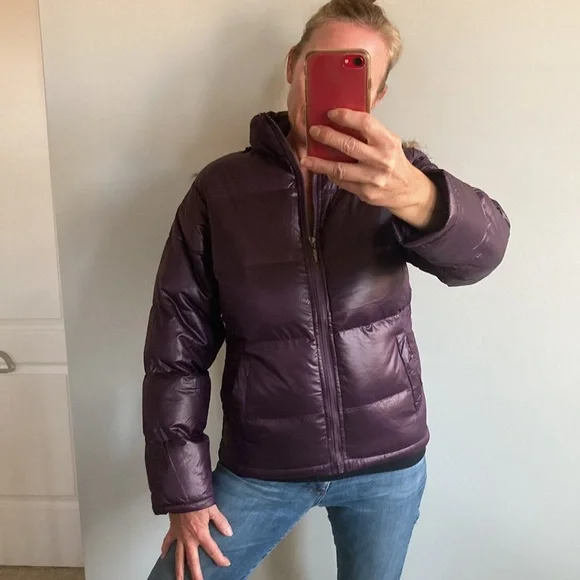 Purple Hooded Puffer Jacket - Picture 2 of 11